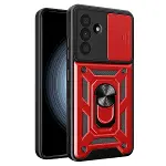 Samsung Galaxy A37 5g Pars Lens Yüzüklü Silikon - Kırmızı-1