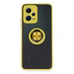 Xiao Red Note 12 5g Kılıf Montreal Yüzüklü Silikon Kapak - Sarı-1