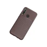 Huawei P40 Lite E Kılıf Auto Focus Karbon Kapak - Kahverengi-2