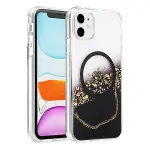 Onegif Apple İphone 11 Lotus Simli Magsafe Kapak - Siyah-1
