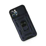 Apple İphone 12 Pro Kılıf Pars Lens Yüzüklü Silikon - Lacivert-3