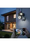 Kablolu Akıllı Güvenlik Kamerası – 4 Kameralı Çok Lensli, 360° PTZ Hareketli, Çift Antenli, Gece Gör-1