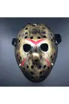 Bakır Renk Kırmızı Çizgili Tam Yüz Hokey Jason Maskesi Hannibal Maskesi-1
