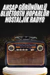 Nostaljik Görünümlü Ahşap Radyo TF SD USB Girişli Led Fener Işıklı-1