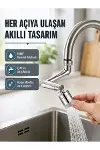2 Modlu 1080° Dönebilen Musluk Başlığı Esnek 3 Eklemli Hareketli Tasarım-1