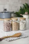 3 Lü Set Bambu Kapaklı Cam Kavanoz & Erzak Saklama Kabı 800 ml Orta Boy ( Vakum Kapak )-4