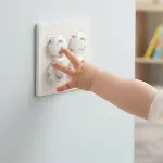 4 Parça Çocuk Güvenlik Topraklı Priz Kapağı Seti-Priz İçi Güvenlik Düğmesi-4