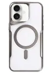 Apple iPhone 16 Plus Kılıf Boyi Magsafe Silikon Kapak - Titan Gri-1