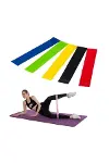 Pilates ve Fitness Direnç Bandı Egzersiz İçin Esnek Güçlendirme Lastiği-5