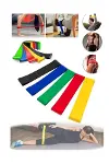 Pilates ve Fitness Direnç Bandı Egzersiz İçin Esnek Güçlendirme Lastiği-7