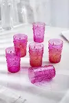Akrilik Pembe 6'lı Kısa Bardak & Su Meşrubat Kahve Yanı Bardağı 400 ml ( Cam Değildir )-1