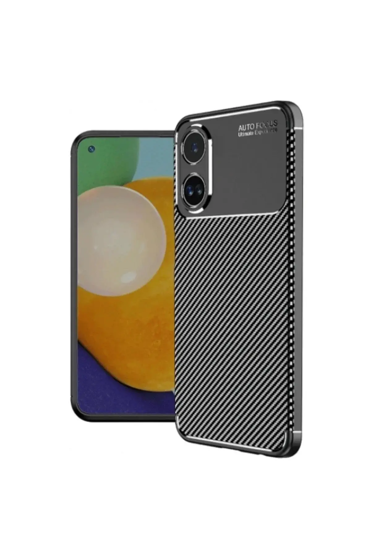 Oppo A38 Kılıf Auto Focus Karbon Kapak - Siyah