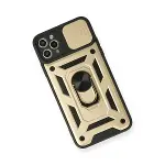 Apple İphone 11 Pro Kılıf Pars Lens Yüzüklü Silikon - Gold-3