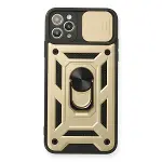 Apple İphone 11 Pro Kılıf Pars Lens Yüzüklü Silikon - Gold-1