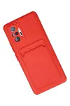 Xiao Red Note 10 Pro Kılıf Kelvin Kartvizitli Silikon - Kırmızı-3