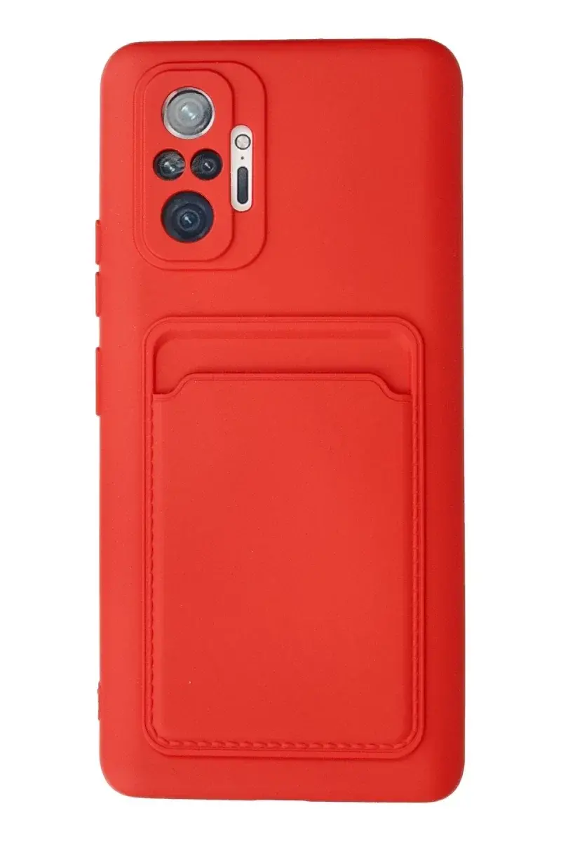 Xiao Red Note 10 Pro Kılıf Kelvin Kartvizitli Silikon - Kırmızı
