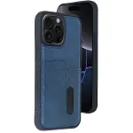 Apple İphone 14 Pro Max Kılıf Sara Kartvizitli Deri Kılıf - Lacivert-1