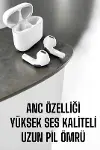 Yeni Nesil Pro Bluetooth Kulaklık Uzun Pil Ömrü Beyaz-2