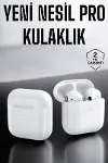 Yeni Nesil Pro Bluetooth Kulaklık Uzun Pil Ömrü Beyaz-1