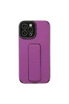 Apple iPhone 12 Pro Max Kılıf Mega Standlı Silikon - Mor-1