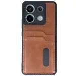 Xiao Red Note 13 Pro 4g Kılıf Sara Kartvizitli Deri Kılıf - Taba-2