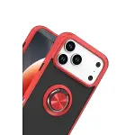 Apple İphone 17 Pro Max Montreal Yüzüklü Silikon Kapak - Kırmızı-2