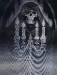 3 Boyutlu Resim 3 Farklı Resim Değişenli Halloween İskelet Tablosu 30x40 Cm-2