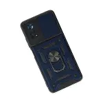 Xiao Poco X4 Pro 5g Kılıf Pars Lens Yüzüklü Silikon - Lacivert-3