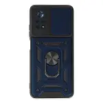 Xiao Poco X4 Pro 5g Kılıf Pars Lens Yüzüklü Silikon - Lacivert-1