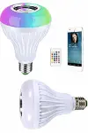 Kumandalı RGB Led Işık Bluetooth Hoparlör Ses Lambası Renkli Ampul-3