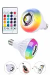Kumandalı RGB Led Işık Bluetooth Hoparlör Ses Lambası Renkli Ampul-4
