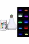 Kumandalı RGB Led Işık Bluetooth Hoparlör Ses Lambası Renkli Ampul-1