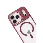 Joko Apple İphone 17 Pro Rem Lensli Magsafe Standlı Kapak - Bordo-3