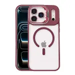 Joko Apple İphone 17 Pro Rem Lensli Magsafe Standlı Kapak - Bordo-1