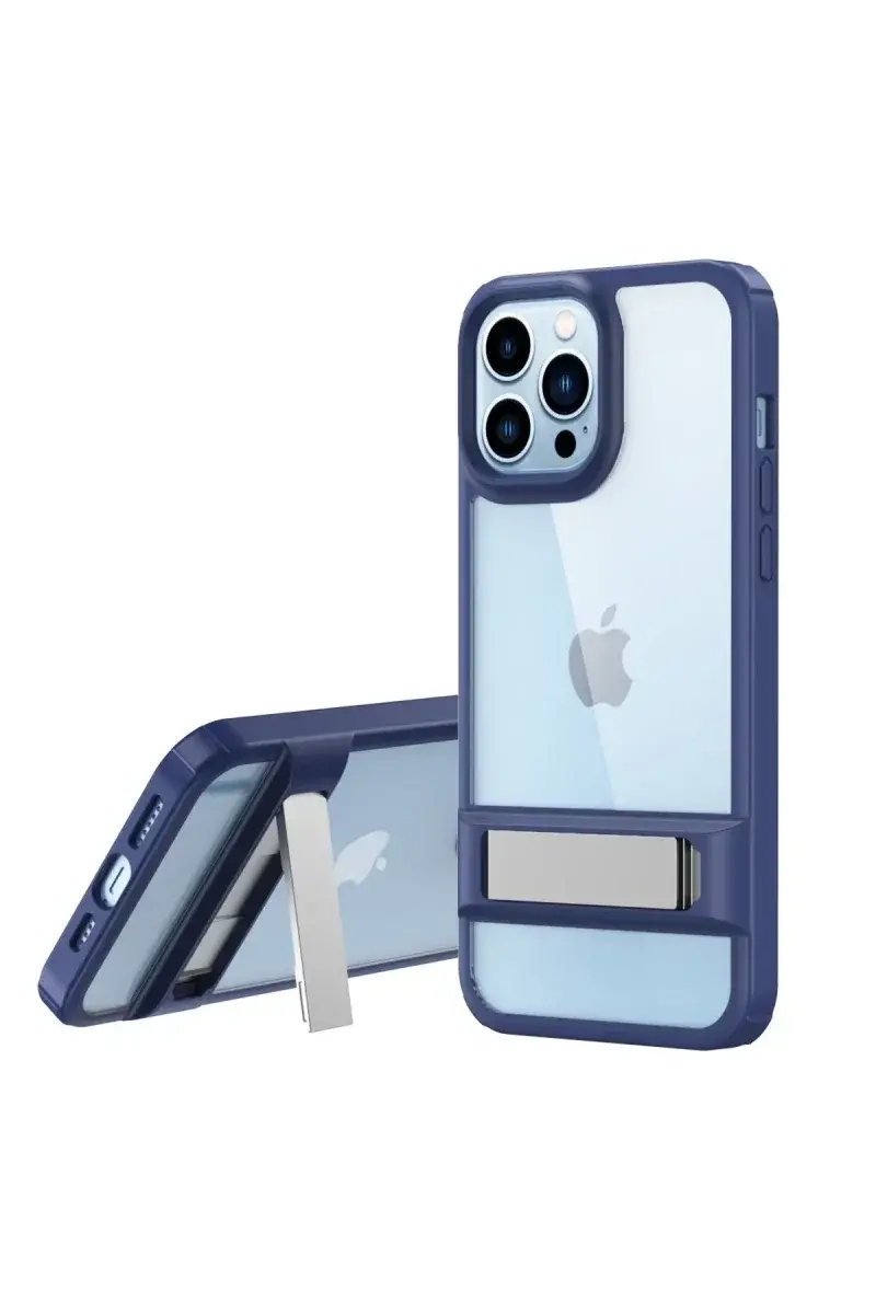 Apple iPhone 13 Pro Kılıf Rolet Stand Kapak - Lacivert