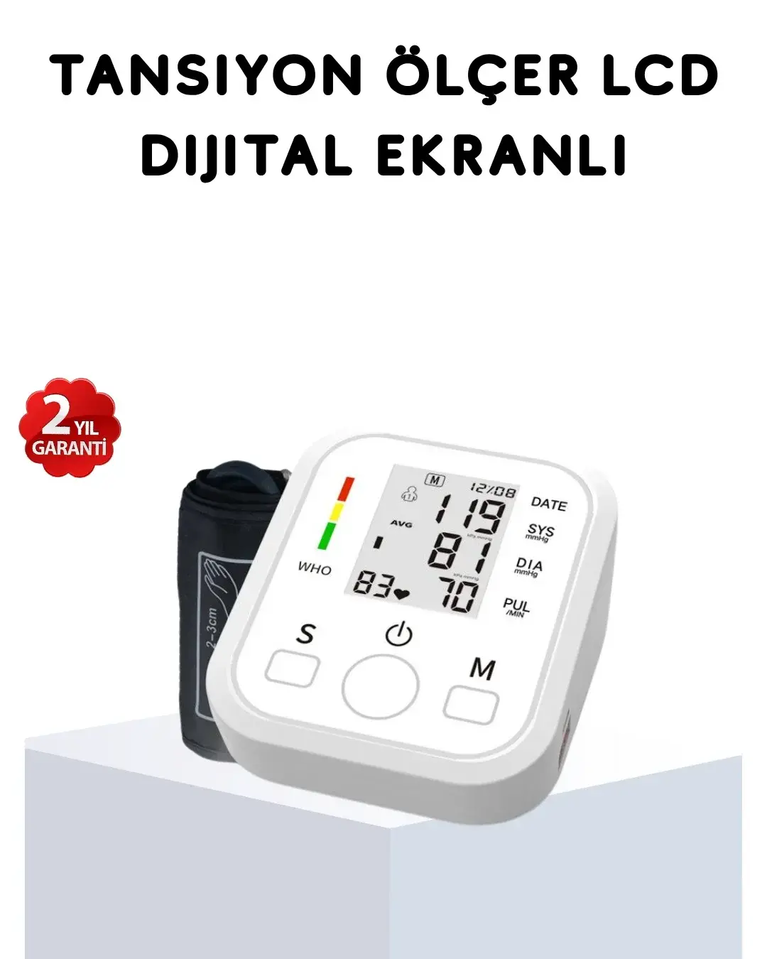 Üst Koldan Ölçüm Dijital Tansiyon Aleti – IHB Arit Uyarılı ve Çift Hafızalı