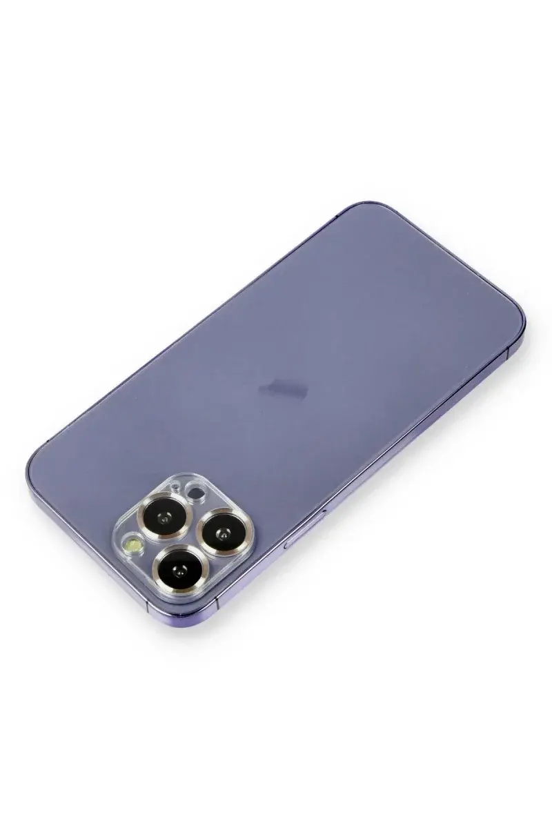 Apple iPhone 12 Pro Metal Kamera Lens Koruma Cam - Gold