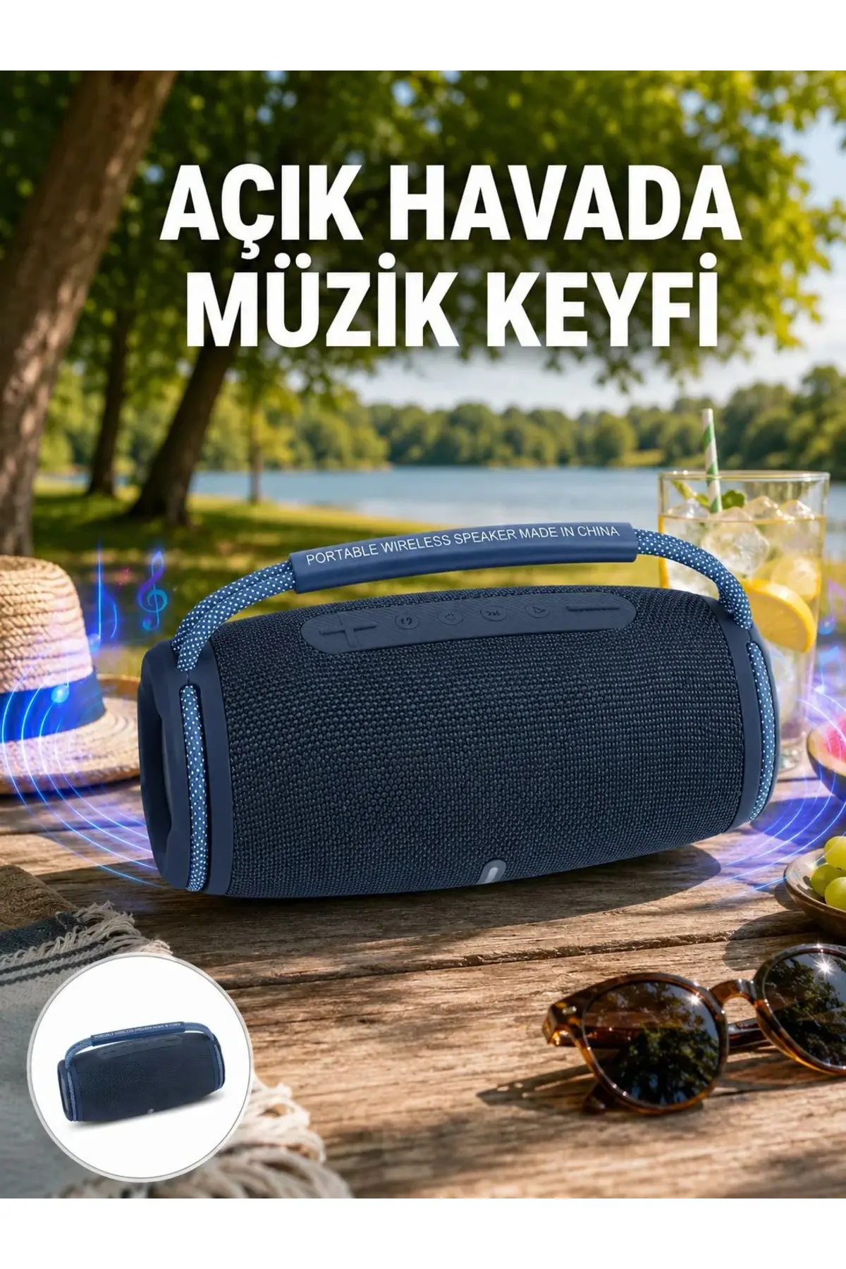 Hafif ve Dayanıklı Renkli Işıklı Taşınabilir Müzik Hoparlörü Yeni Nesil
