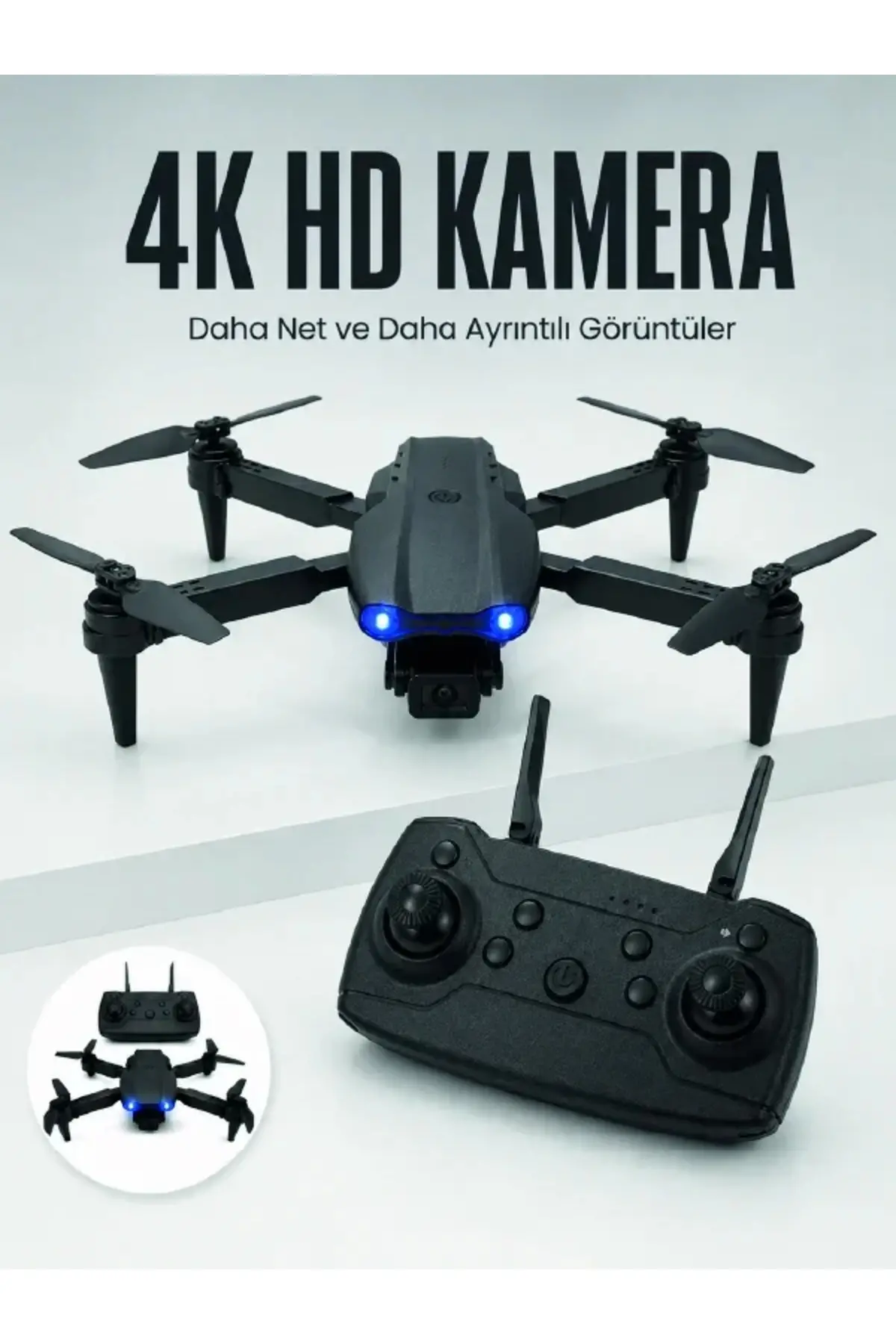 E99 Pro 4K HD Kameralı Katlanabilir Drone APP Kontrollü Uzaktan Kumandalı Mini Drone
