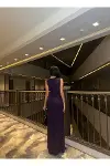 Kadın Yeni Sezon V Yaka Kolsuz Slim Abiye Elbise-4