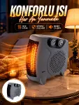 Fanlı Oda Isıtıcısı Termostat Kontrollü Soğuk Hava Üfleme Modu Yeni Nesil-1