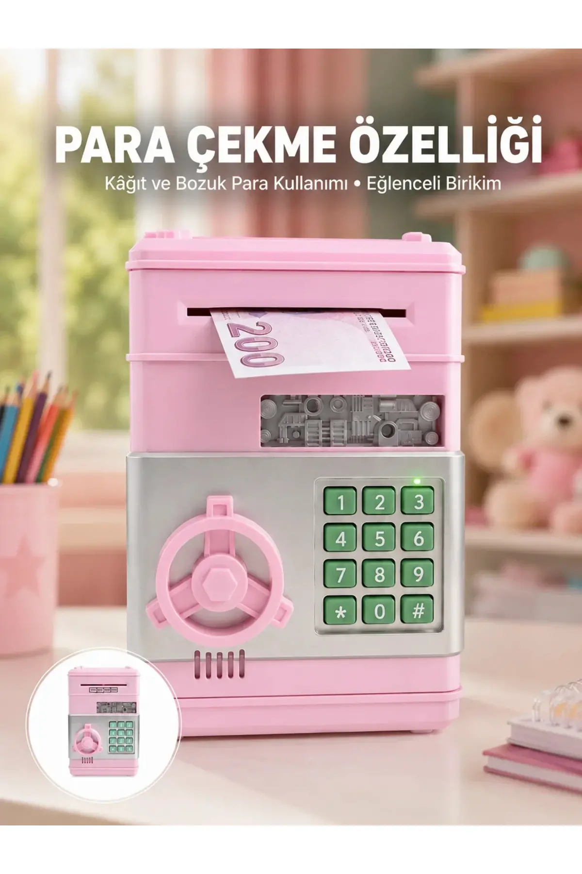 Şifreli Elektronik Para Biriktirme Kumbarası Büyük Kapasiteli