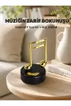 Altın Nota Figürlü Dönen Müzik Kutusu Dekoratif Music Box Yeni Nesil-1