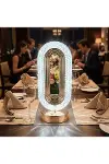 Oval Şeklinde Kristal LED Masa Lambası – Dokunmatik, 3 Renk Işık Modlu, Şarjlı Dekoratif Gece Lambas-2