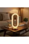 Oval Şeklinde Kristal LED Masa Lambası – Dokunmatik, 3 Renk Işık Modlu, Şarjlı Dekoratif Gece Lambas-1