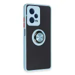 Xiao Red Note 12 5g Kılıf Montreal Yüzüklü Silikon Kapak - Buz Mavi-3