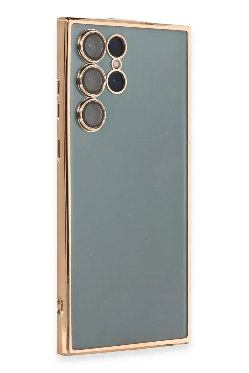Samsung Galaxy S22 Ultra Kılıf Razer Lensli Silikon - Gold