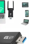 Mbps Wifi Alıcı Kablosuz Wifi Adaptörü Çift Band Çift Antenli-2