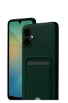 Samsung Galaxy A07 4G Kelvin Kartvizitli Silikon - Koyu Yeşil-2