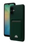 Samsung Galaxy A07 4G Kelvin Kartvizitli Silikon - Koyu Yeşil-1